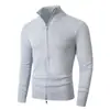 Comercio exterior transfronterizo otoño e invierno cárdigan de punto con cremallera para hombre moda casual europea y americana talla grande chaqueta suéter de cuello alto ropa para hombre