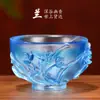 Taza de Suministro de Agua de Aldea de Xizang Taza de Adoración a Buda Vidrio Ciruelo Orquídea Bambú Crisantemo Hogar Pre-Buda Regalo Creativo Adornos Cuenco de Suministro de Agua para Adoración a Buda