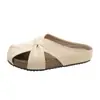 Meias-pantufas Femininas com Biqueira Fechada, Novidade Verão 2026 Estilo Coreano, Bico Arredondado, Solado Plano, Design de Borboleta, Confortáveis para Uso Externo, Atacado