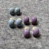 Aretes de Botón de Frijol con Esmalte Goteante Púrpura Qi Donglai~Sensación de Alta Gama, Lujo Ligero Elegante, Moda de Nicho, Aretes Retro Franceses Simples