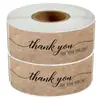 Sticker de agradecimiento de papel kraft de venta caliente transfronteriza, rectangular, para sellado, para embalaje de negocios, decorativo, pegatina