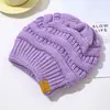 Gorro de Invierno Tejido Transfronterizo para Mujer, Gorro Beanie con Etiqueta, Gorro para Cola de Caballo, Gorro de Punto Cálido, Gorro Beanie en Color Verde Militar