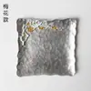 Posavasos de estaño puro hecho a mano, tapete metálico para taza de té, portavasos japonés, aislamiento térmico, cuadrado, creativo, bandeja de té, piezas para ceremonia del té
