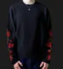 Top Casual Largo de Manga Longa com Gola Redonda, Bordado Floral Escuro Estilo Punk Y2K Primavera para Homens e Mulheres