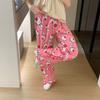 Pantalones de Pijama de Gato de Dibujos Animados Nuevos de Primavera y Verano para Mujer Sueltos Estilo Coreano para Casa Casual Conjunto de Novia Pijamas Pantalones Largos