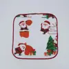 Toalla Facial Desmaquillante de Bambú y Poliéster con Estampado Navideño de Dibujos Animados, Doble Capa Engrosada, Cuadrada Pequeña Portátil, Venta Directa de Fábrica