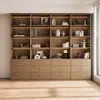 Fixa, personalizada, de vidro de chão a teto, integrada, estante de livros para parede inteira, armário de armazenamento para sala de estudo, armário combinado, fixado na parede, personalizado, dourado