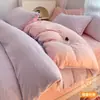 2026 Nuevo Juego de Ropa de Cama de Lana de Leche de Cuatro Piezas Invierno Espesado Coral Franela Ropa de Cama Funda de Edredón Sábana Juego de Tres Piezas