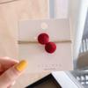 Otoño e Invierno Vintage Rojo Año Nuevo Accesorios para el Cabello Anillo para el Cabello Estrella de Amor para Mujer Terciopelo Rojo Combinable Cuerda para Moño Cuerda para el Cabello
