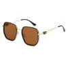 Gafas de sol lisas de montura grande para mujer, elegantes, para fotografía callejera, gafas de sol de metal para hombre, montura de gafas lisas decorativas anti luz azul, venta al por mayor