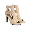 Novas Sandálias Peep Toe Peep Toe Zíper Traseiro Fivela de Cinto Sapatos Romanos Dança Jazz Salto Alto Sapatos de Dança Vazados Comércio Exterior