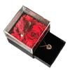 Caja de Regalo de Flor Preservada Oso de Rosas Cajón Collar Anillo Joyero Regalo del Día de San Valentín Chino para Novia y Esposa