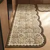 Juego de Dos Alfombrillas Retro Persas para Piso de Cocina con Patrón de Olas, Alfombrilla Absorbente de Agua y Aceite de Secado Rápido para Restaurante, Pasillo Largo, Felpudo Antideslizante