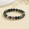 Joyería Popular de Venta Caliente Transfronteriza Europea y Americana Pulsera de Piedra Natural de 8 mm Amatista Ojo de Tigre Ágata Pulsera Joyería