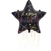 Globo de papel de aluminio con borlas y pentagrama de 40 pulgadas, color rosa, estilo INS, decoración de fiesta de cumpleaños, suministros de decoración de globos