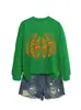 Amazon eBay sitio independiente moda casual elegante mujer libro calabaza cuello redondo manga larga sudadera para exportación