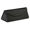 Estuche para gafas pequeño de piel de vaca, hecho a mano, triangular, negro, plegable, de cuero, para miopía, venta al por mayor