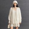 Suéter de Cachemira para Mujer Estilo Old Money Nuevo Otoño e Invierno, Suéter de Cachemira Holgado Casual Simple Versátil Estilo Perezoso