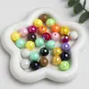 Dingyi 16mm Luna Fría Cuentas Redondas de Colores Cuentas Acrílicas Galvanizadas con Agujero Cuentas Sueltas Accesorios para Cadena de Teléfono Móvil DIY