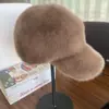 Gorro de Peluche con Orejas de Conejo y Pico de Pato para Mujer, Otoño Invierno, Dulce, Adelgazante, Cálido, Tejido, Gorra de Béisbol, Gorro Cálido Bordado