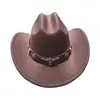 Bestseller transfronterizo Sombrero de vaquero occidental Guoluo Xizang con accesorio de cabeza de vaca, sombrero de fieltro para hombres y mujeres, fedora estilo Xizang, sombrero de sol de ala ancha