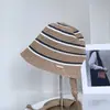Gorro de Punto de Moda a Rayas Color-Block con Cordón para Mujer, Sombrero de Pescador Versátil con Protección Solar para Primavera y Verano, Sombrero de Sol para Vacaciones y Viajes