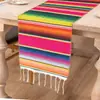 Camino de mesa mexicano de lunares Mantel arcoíris Mantel para fiesta estilo étnico Mantel para mesa de café Posavasos Esterilla de playa Manta de picnic Chal