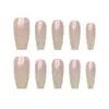 Textura de Alta Calidad Ojo de Gato Degradado Sakura, Estilo Femenino, Estilo Hermana Mayor, Manicura Blanqueadora, Estilo Mediano 30 Piezas Manicura Portátil