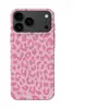 Venta Caliente en Amazon Rosa Estampado Leopardo Magnético Doble Capa Película Apple 18pro Funda de Teléfono Comercio Exterior Tacto de Alta Gama para Niñas