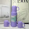 Nova Caneca Térmica de Uma Xícara com Três Tampas Cor Macaron Conjunto Caixa de Presente Copo de Água Copo para Presente de Negócios Copo Reto Transfronteiriço