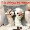 Funda de Alpaca Linda de Amazon Transfronteriza Funda Suave de Felpa Corta para Cojín de Sofá Decoración para Mesita de Noche de Coche
