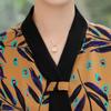 2025 Nova Camisa de Chiffon Estilo Primavera para Mães Tops de Primavera e Outono para Mulheres de Meia-Idade Camisetas de Manga Curta de Verão para Meia-Idade e Idosos