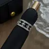 Anel Aberto Estilo Gótico Retrô Escuro Flor Íris Starburst Gotejamento de Óleo Punk Anel Empilhável de Nicho Alto Padrão para Mulheres