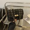 Chanel Estilo Bolsa Corrente de Tecido de Lã de Verão 2024 Novo Nicho Tecido Elegante Moda Ombro Crossbody Bolsa
