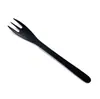 Tenedor de fruta desechable negro empaquetado individualmente tenedor de pastel tenedor de repostería escarchado de tres puntas fruta té