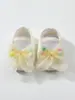 Sapatos de bebê Faixa de cabelo com laço Estilo coreano Sapatos de lua cheia para bebê Acessórios de cabelo Não aperta a cabeça Bebê menina 100 dias Flor de cabeça de princesa fofa