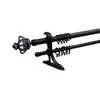 Varilla Romana Doble Corona para Cortina de 28+19 mm Juego Completo de Soportes Varilla de Cortina Varilla Simple y Doble Accesorios Perforados