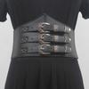 Cinto Decorativo de Cintura Externa da Moda para Camisa Feminina Cinto Versátil Feminino com Afrouxamento Cinto Largo Preto para Mulheres