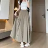 Pantalones Falda Yamamoto para Mujer, Estilo Delgado de Otoño 2026 Nueva Falda de Cintura Alta Línea A, Pantalones de Pierna Ancha Fluidos de Seda Hielo para Mujer Petite