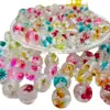 Color resina flor seca natural pan de oro cuentas redondas transparentes DIY pluma de cuentas hecha a mano pulsera cadena de teléfono móvil accesorios