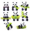Adornos de Micropaisaje Dibujos Animados Lindo Muñeco Panda de Bambú Jardinería de Mano Planta en Maceta Llavero Adornos Decorativos de Escritorio