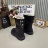 Botas de Nieve de Media Pantorrilla con Forro de Polar de Uso Bidireccional, Nueva Moda Europea de Invierno, Versátiles, Engrosadas, Cálidas, Antideslizantes, con Suela Gruesa, Botas de Algodón