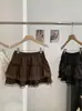 Falda acampanada KEKEZOON con estampado floral de encaje para mujer, diseño anti-exposición, falda de volantes, falda corta, estilo moderno 9132