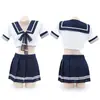 Lencería Sexy Minai Uniforme JK Traje de Marinero Minifalda Traje de Pijama Sexy para Mujer