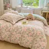 Nuevo juego de ropa de cama de cuatro piezas de terciopelo de leche estampado de grado A para bebé y maternidad 2026, diseñado para uso doméstico, con un estilo fresco y sencillo, que proporciona calidez y grosor extra, adecuado para dormitorios en invierno.