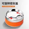 Cenicero Creativo con Tapa, Personalizado para Uso Doméstico, Popular en la Sala de Estar, Mesita de Noche Giratorio de Acero Inoxidable y Plástico, A Prueba de Viento