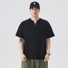 Camiseta casual de manga corta con cuello en V, holgada y transpirable para hombre