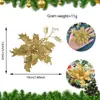 Flores Artificiales Transfronterizas de Amazon Flores con Polvo Dorado Decoración de Escena Navideña Decoración Navideña Festiva Flores de Navidad