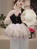 Vestido de Verano para Niña 2026 con Cuello, Sin Mangas, Bordado Floral con Mariposa y Encaje Floral, Vestido de Princesa Estilo Bosque Fresco
