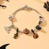 Pulseras de Halloween al por mayor Joyería Transfronteriza Europea y Americana Pulsera con Colgante de Castillo de Gato de Dibujos Animados Femenina Joyería de Mano Ins Personalizada